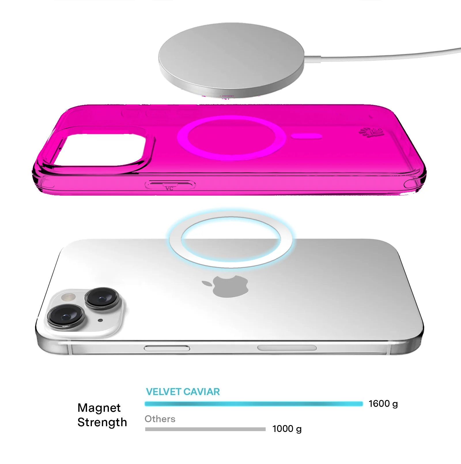 Neon Pink Clear iPhone Case - Image 60