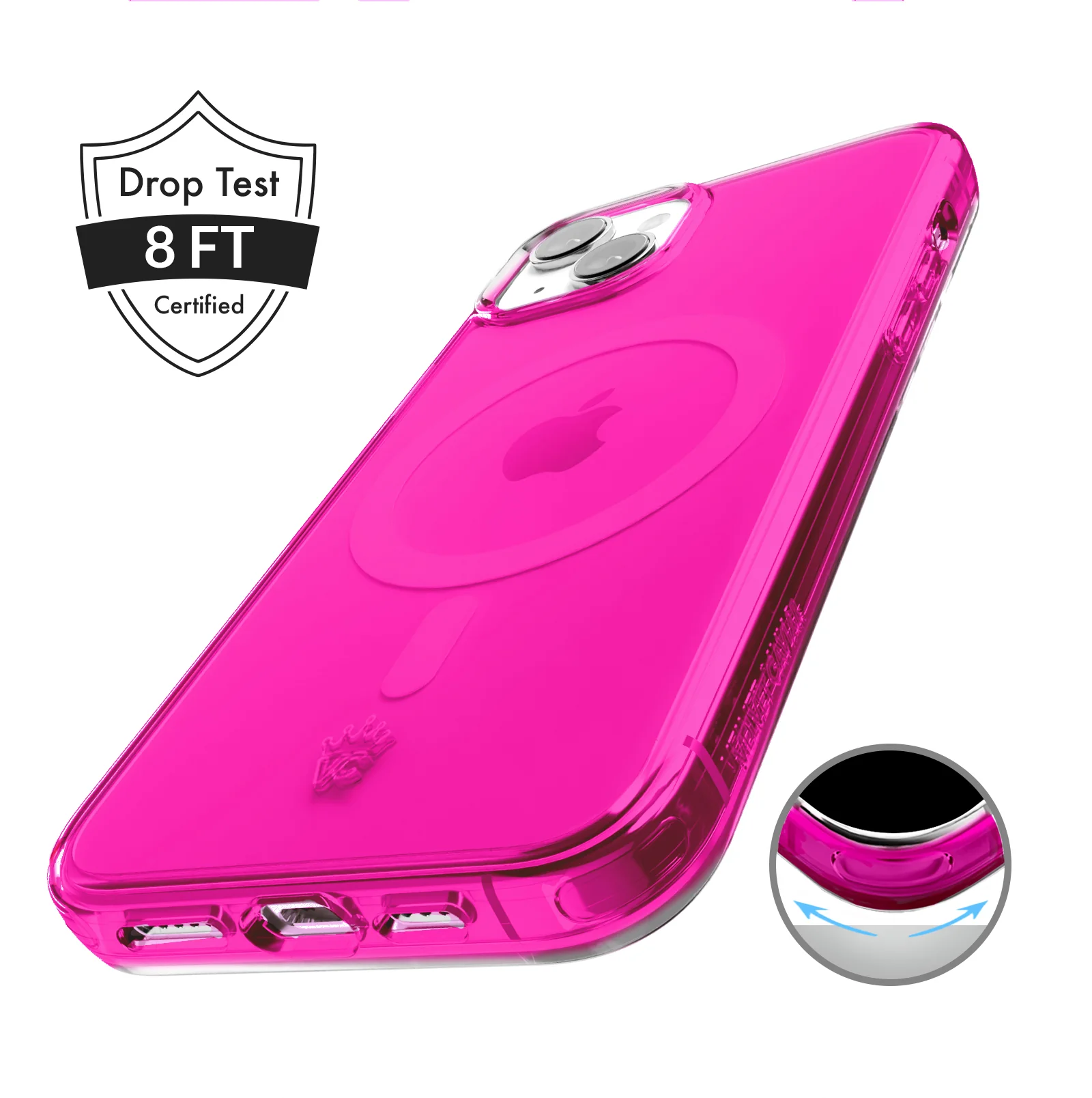Neon Pink Clear iPhone Case - Image 61