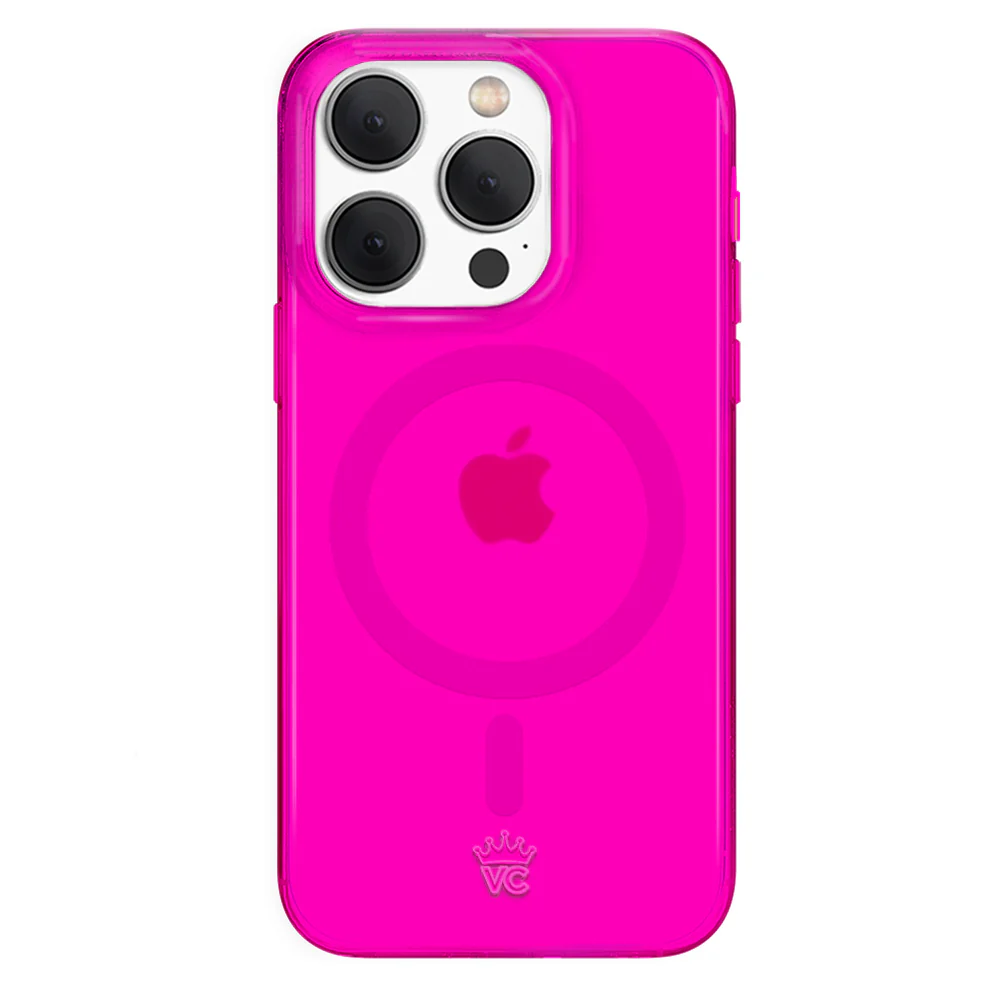 Neon Pink Clear iPhone Case - Image 63