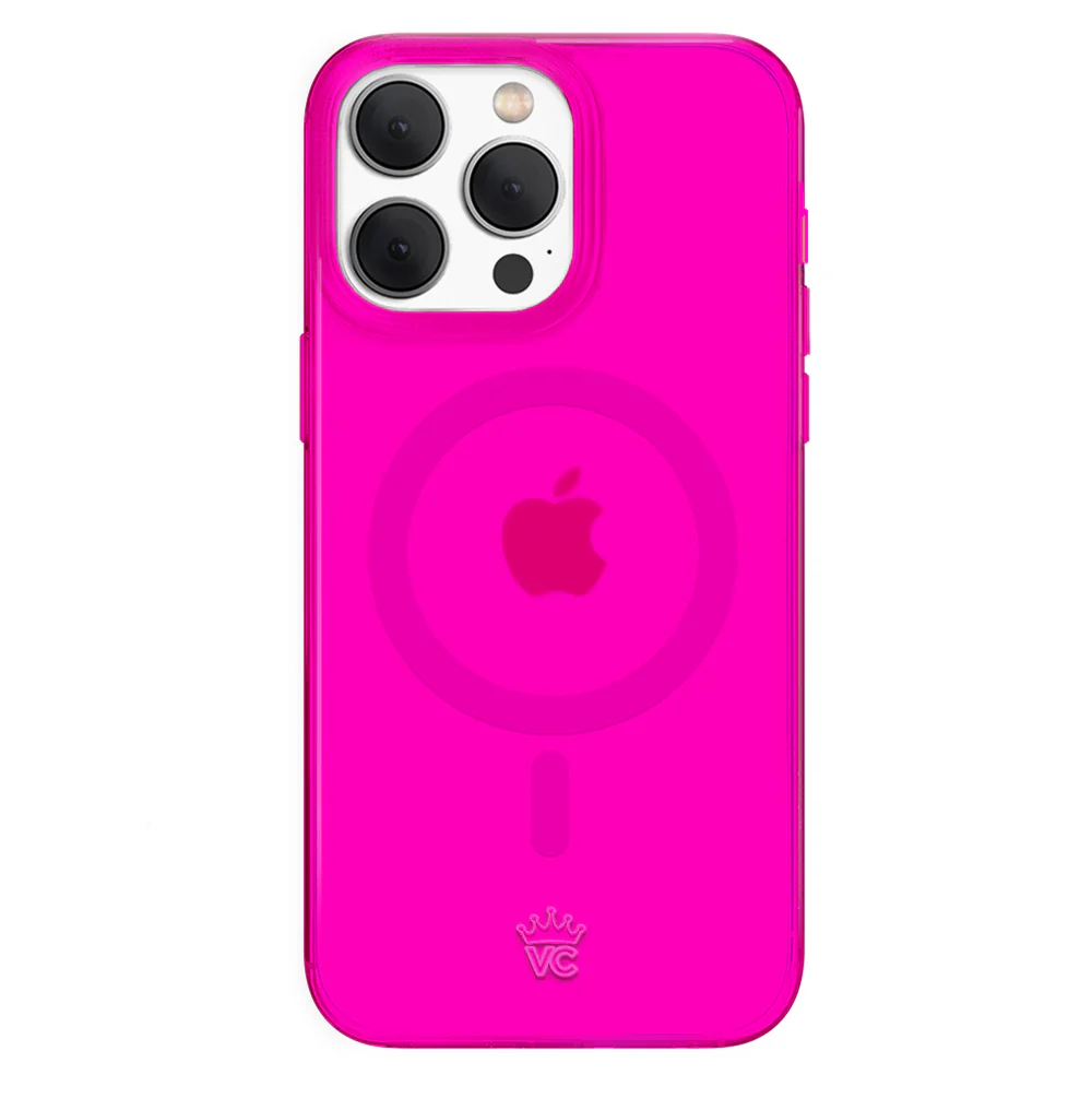Neon Pink Clear iPhone Case - Image 68