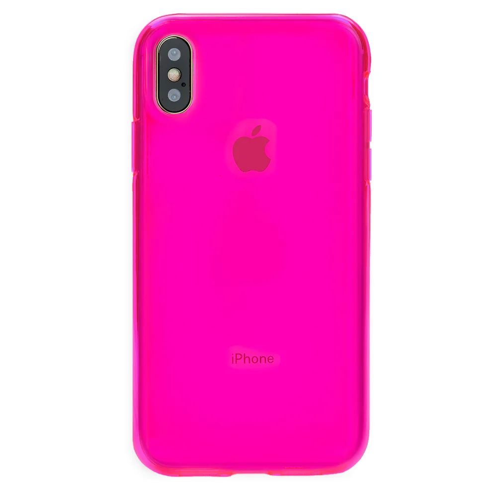 Neon Pink Clear iPhone Case - Image 7