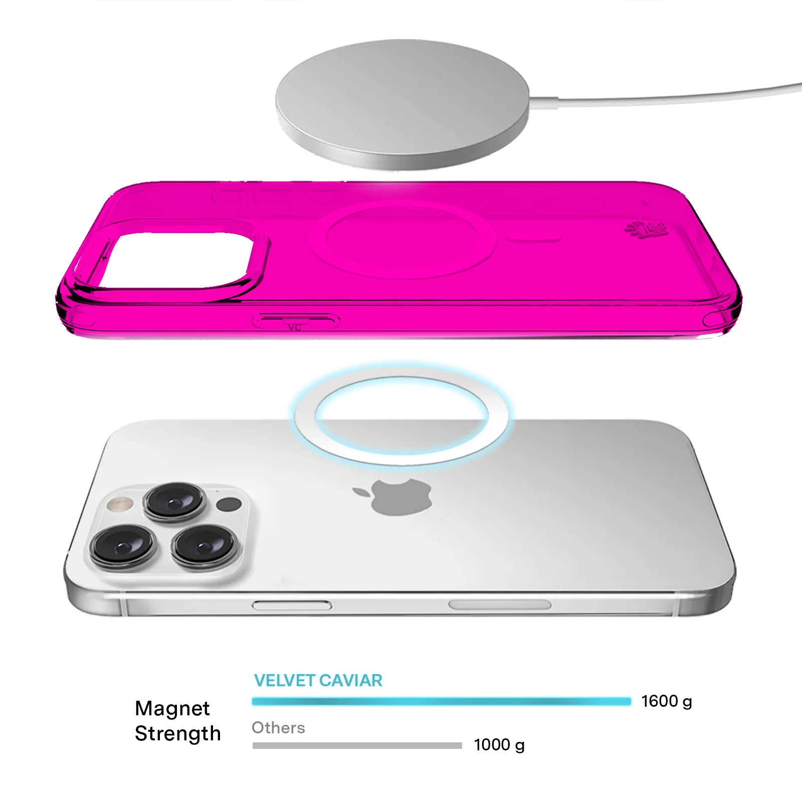 Neon Pink Clear iPhone Case - Image 70