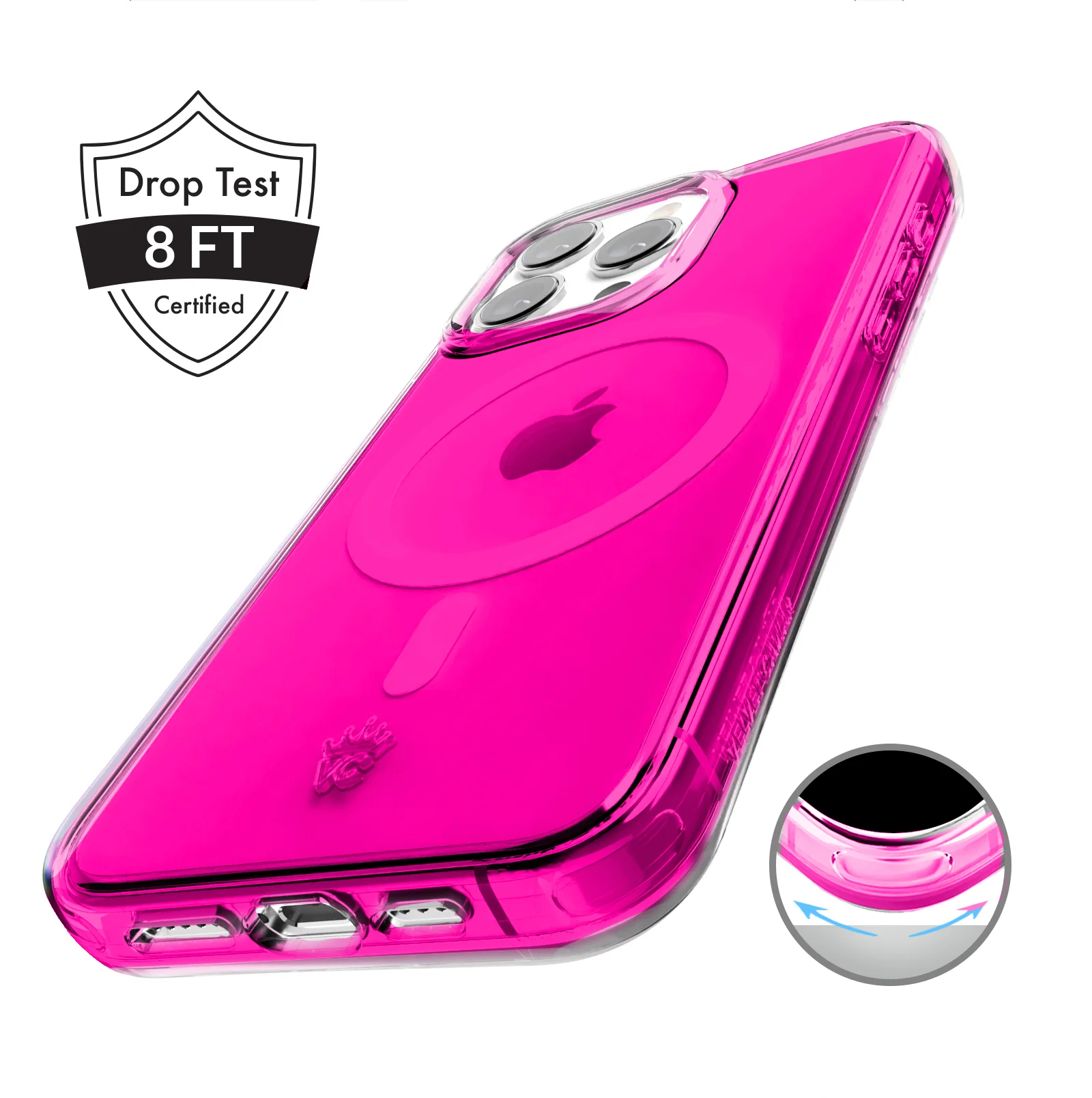 Neon Pink Clear iPhone Case - Image 71