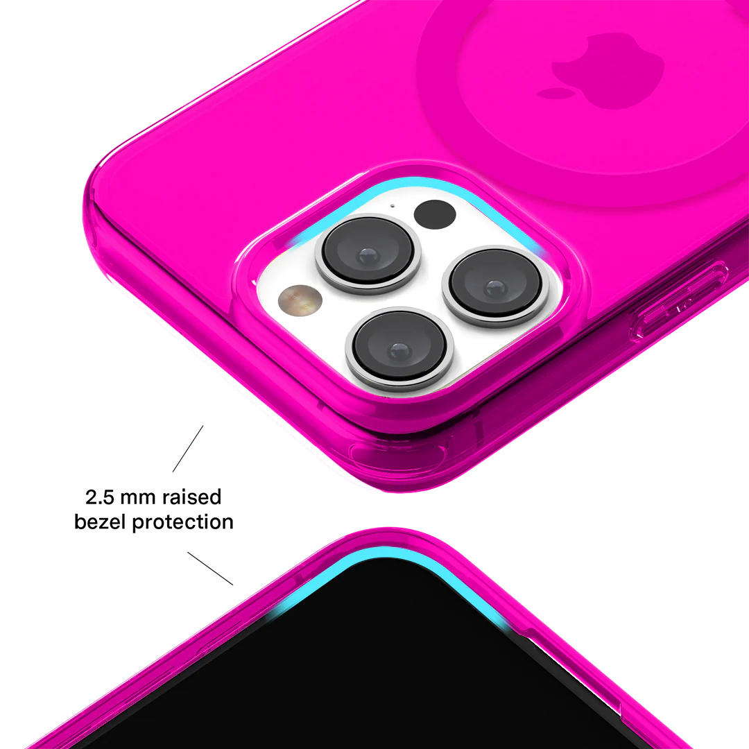 Neon Pink Clear iPhone Case - Image 80