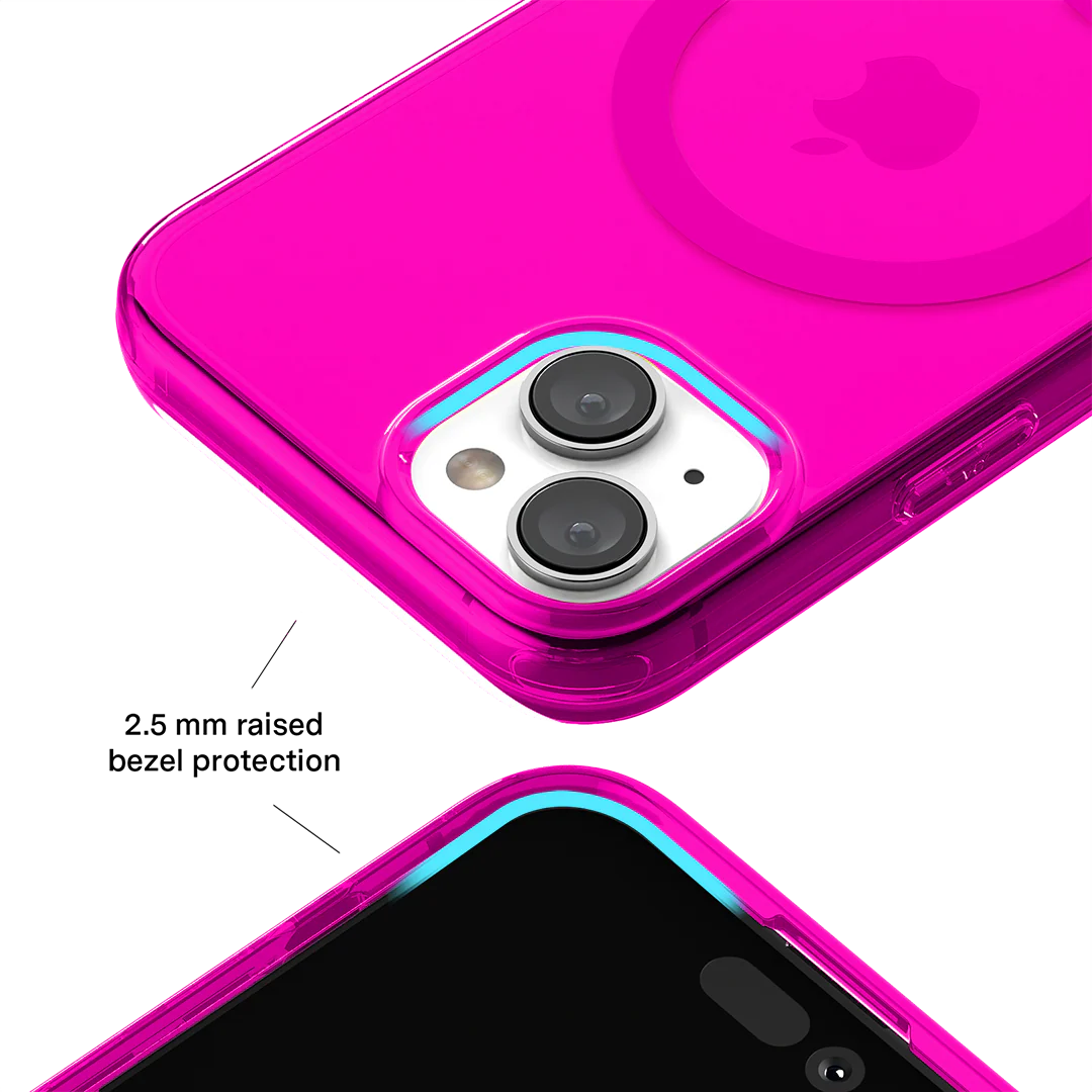 Neon Pink Clear iPhone Case - Image 85