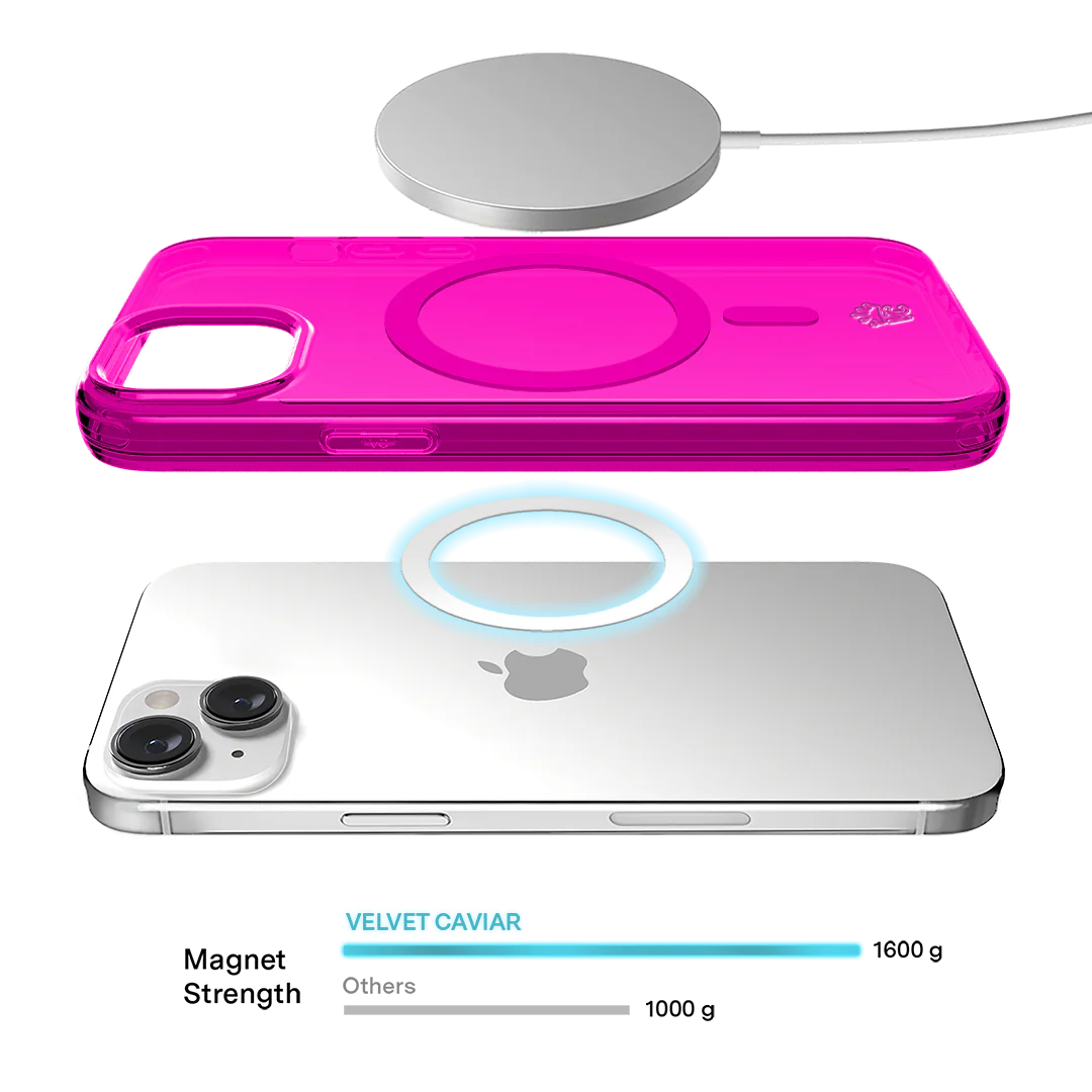 Neon Pink Clear iPhone Case - Image 86