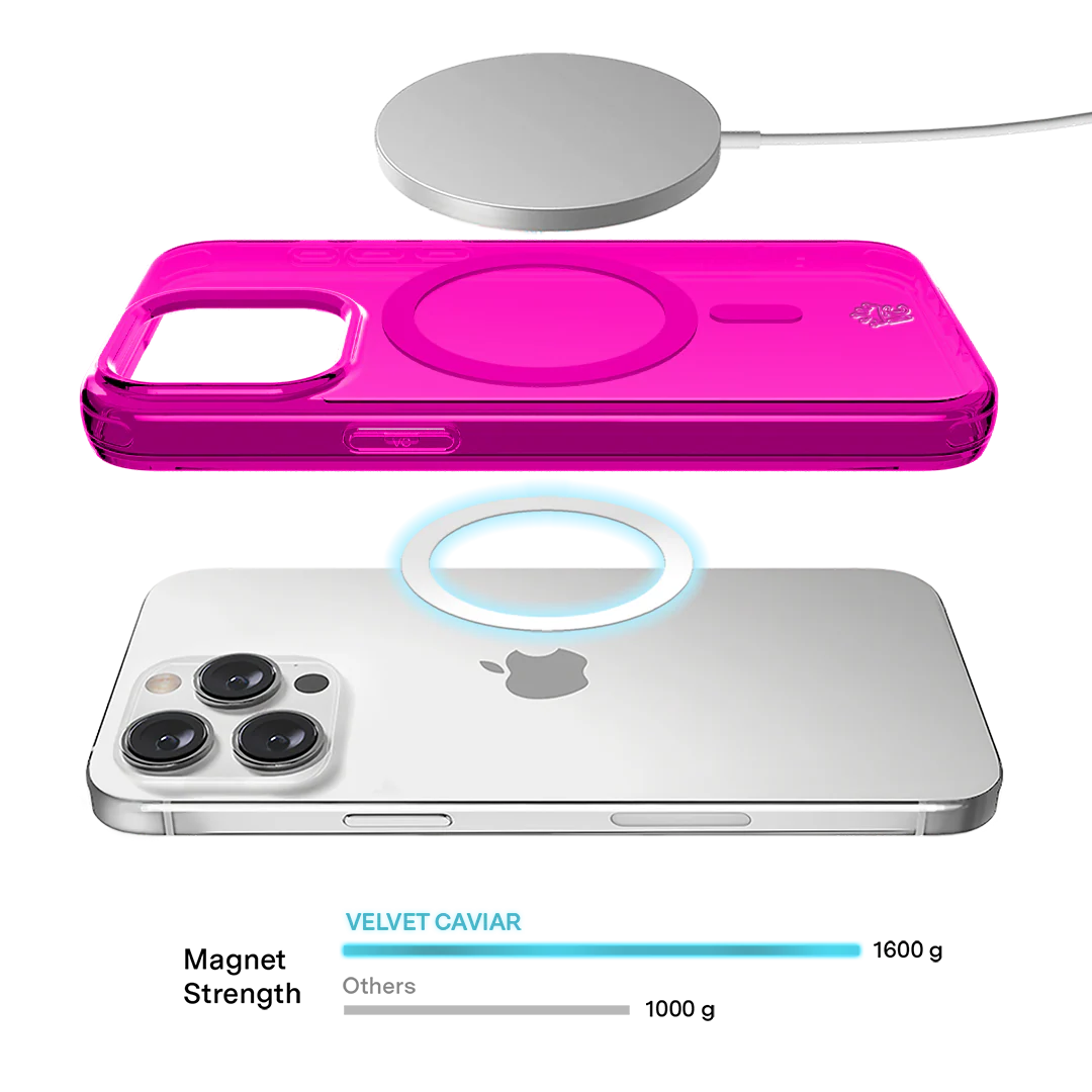 Neon Pink Clear iPhone Case - Image 91