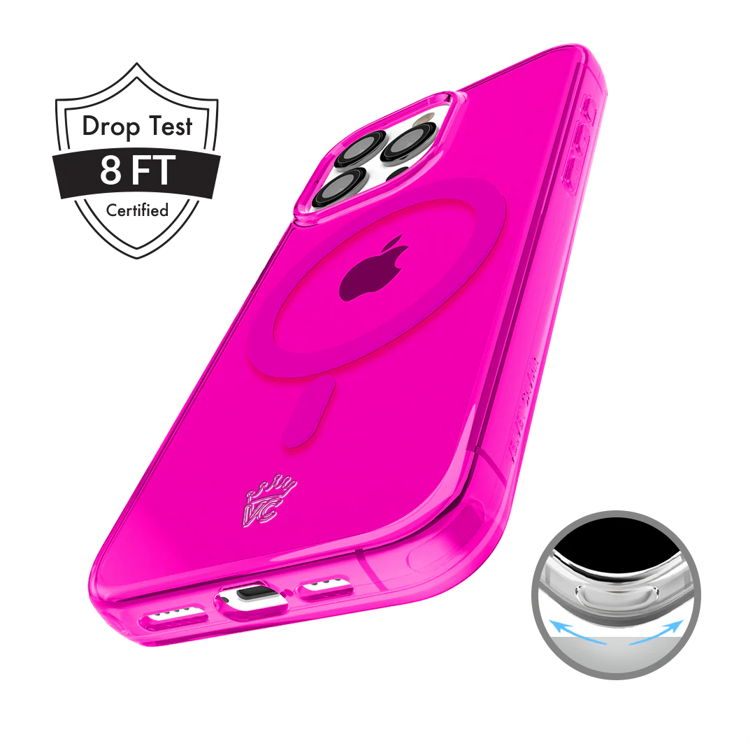 Neon Pink Clear iPhone Case - Image 97