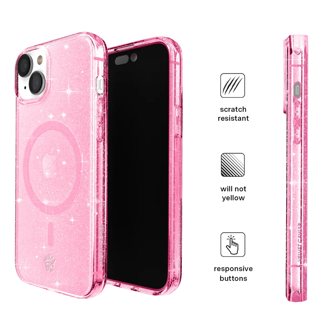 Pink Stardust Glitter iPhone Case - Image 100