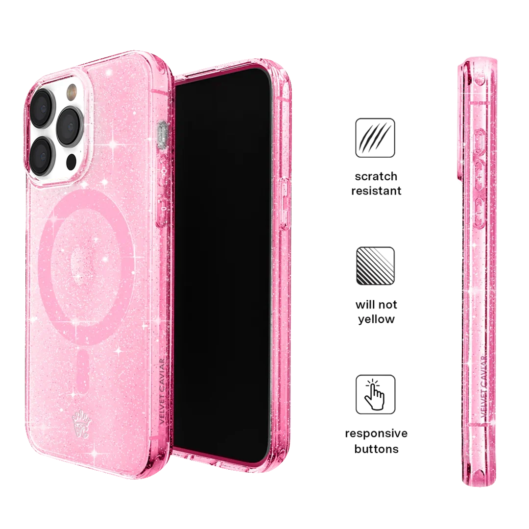 Pink Stardust Glitter iPhone Case - Image 110