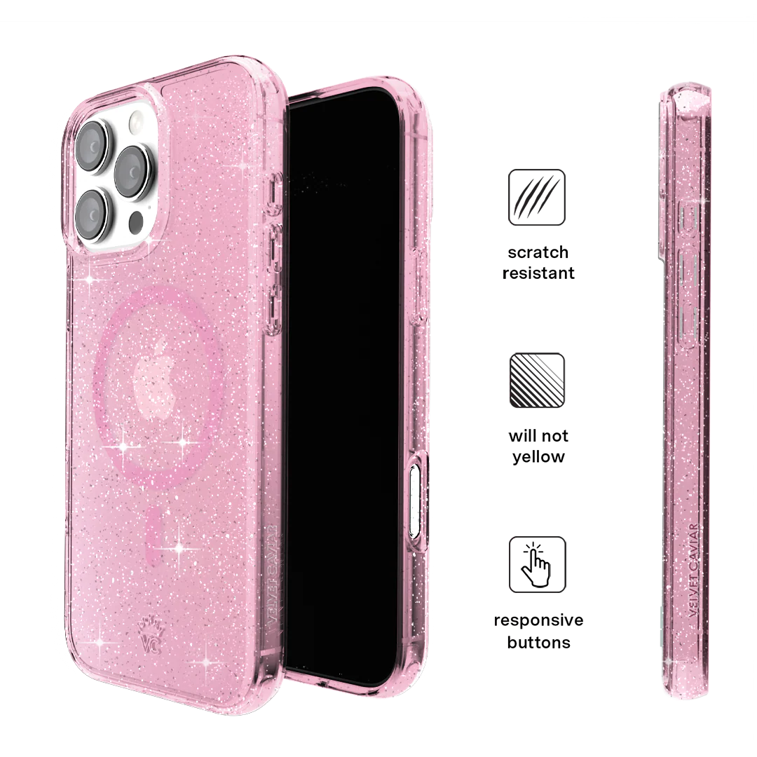 Pink Stardust Glitter iPhone Case - Image 135