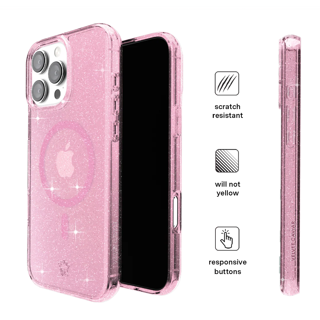 Pink Stardust Glitter iPhone Case - Image 140