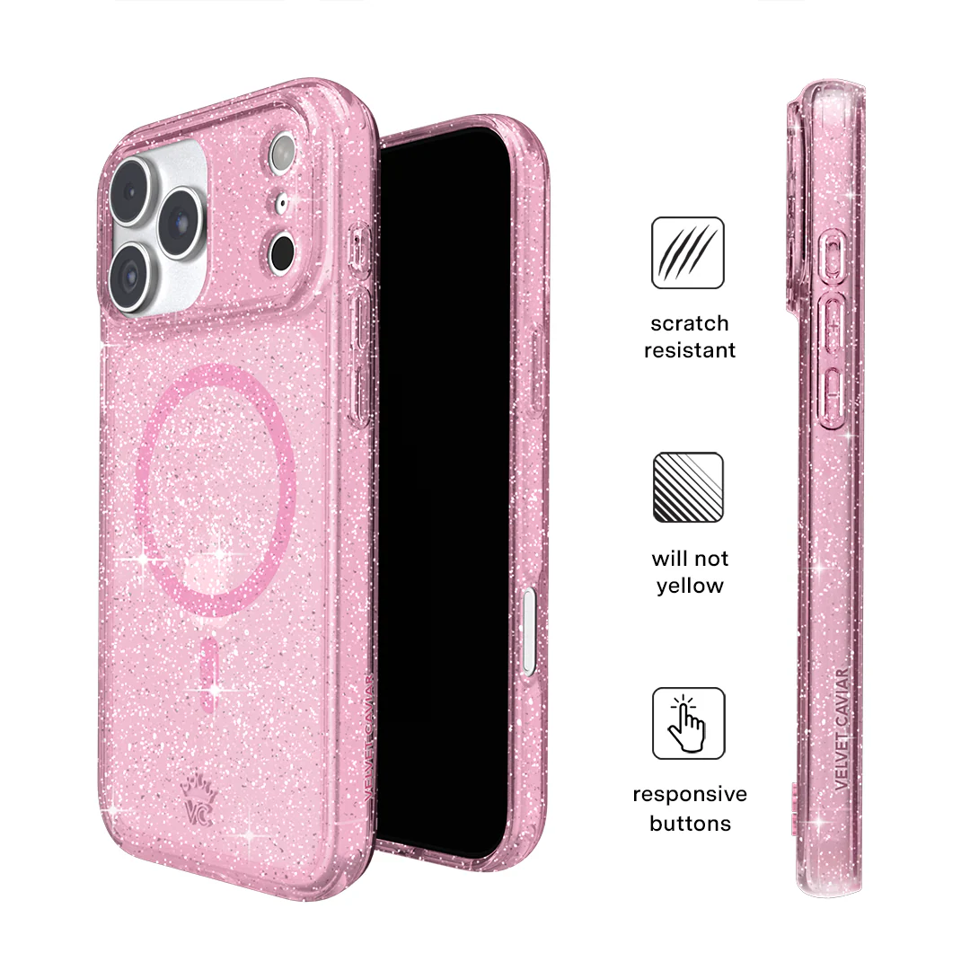 Pink Stardust Glitter iPhone Case - Image 150