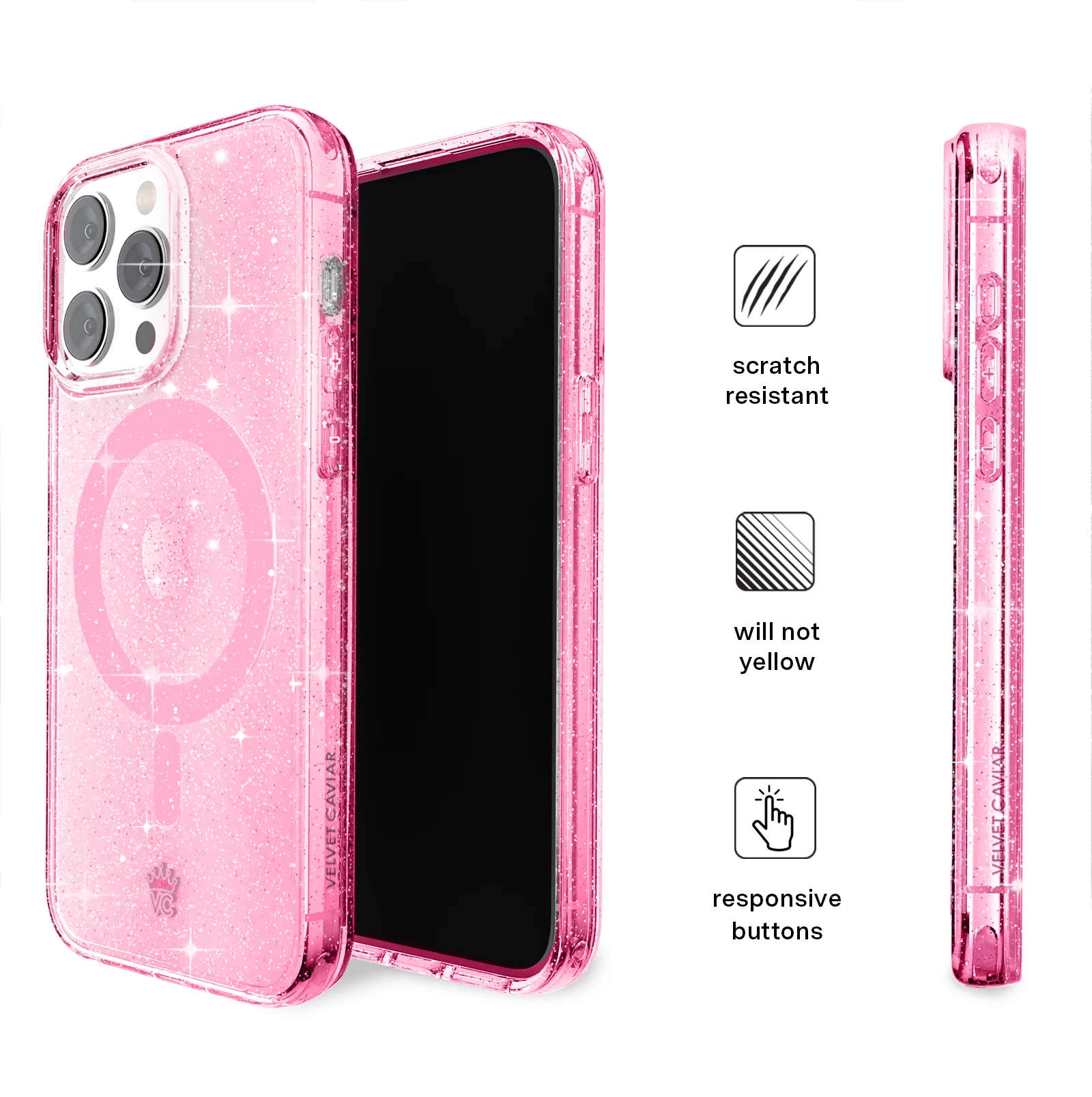 Pink Stardust Glitter iPhone Case - Image 76