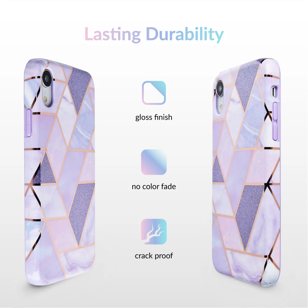 Purple Geometric Marble iPhone Case - Image 29