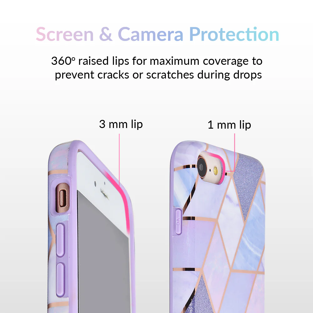 Purple Geometric Marble iPhone Case - Image 3