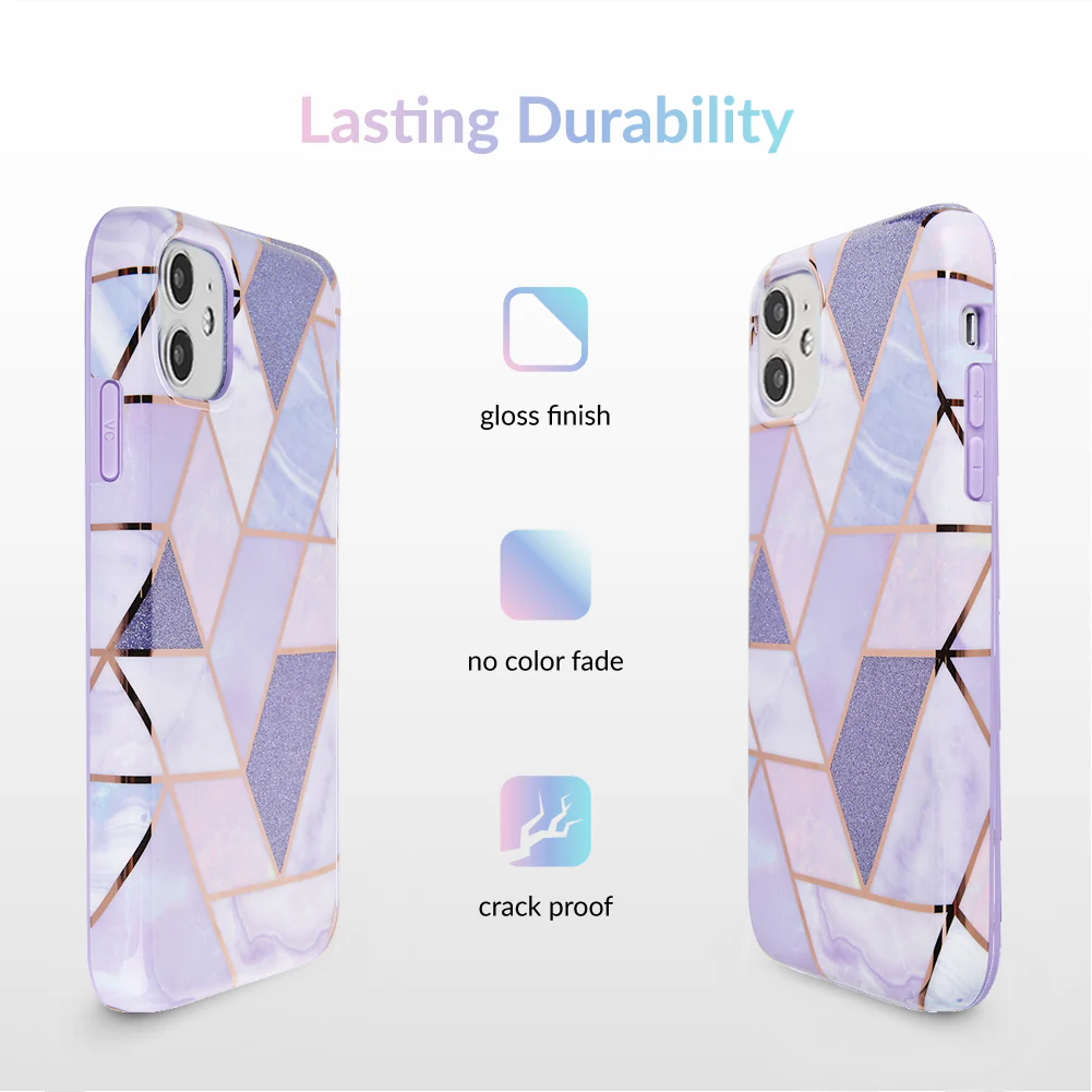 Purple Geometric Marble iPhone Case - Image 35