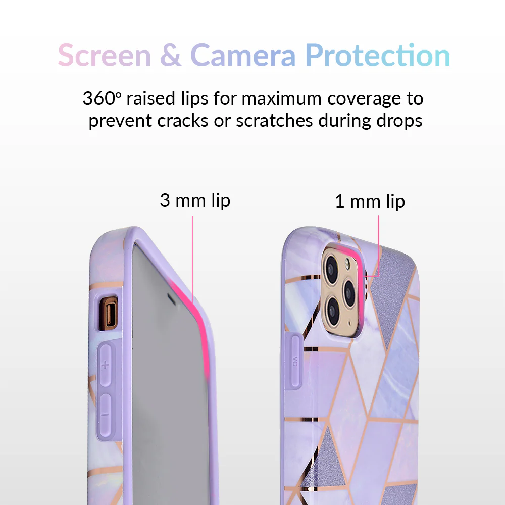 Purple Geometric Marble iPhone Case - Image 39