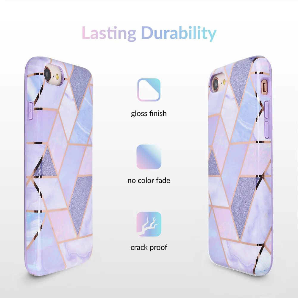 Purple Geometric Marble iPhone Case - Image 5