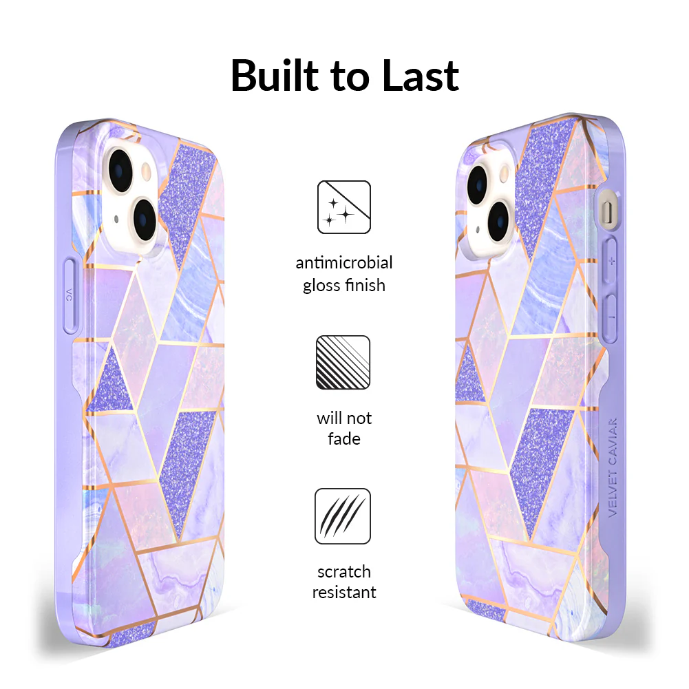 Purple Geometric Marble iPhone Case - Image 83