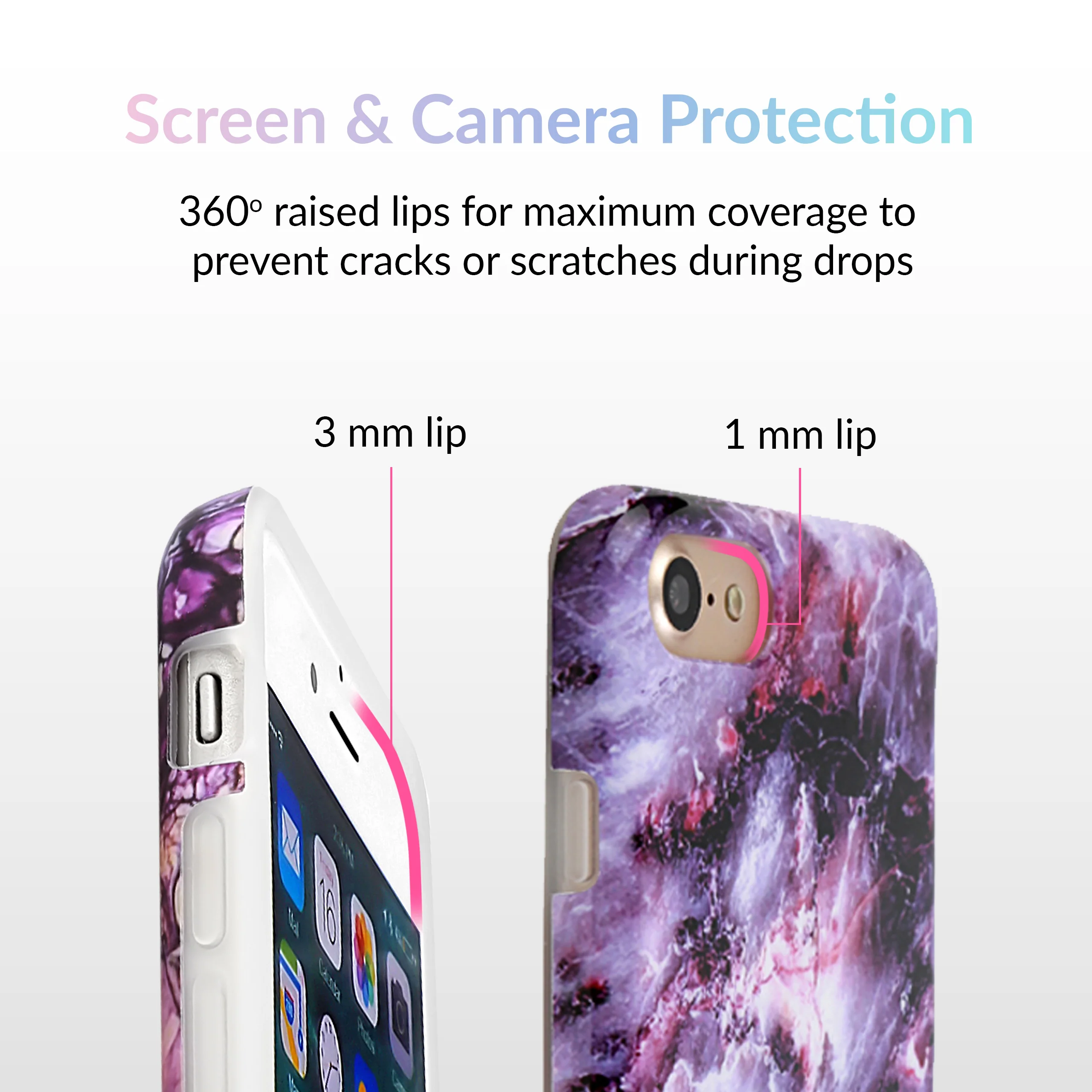 Purple Stone Marble iPhone Case - Image 3