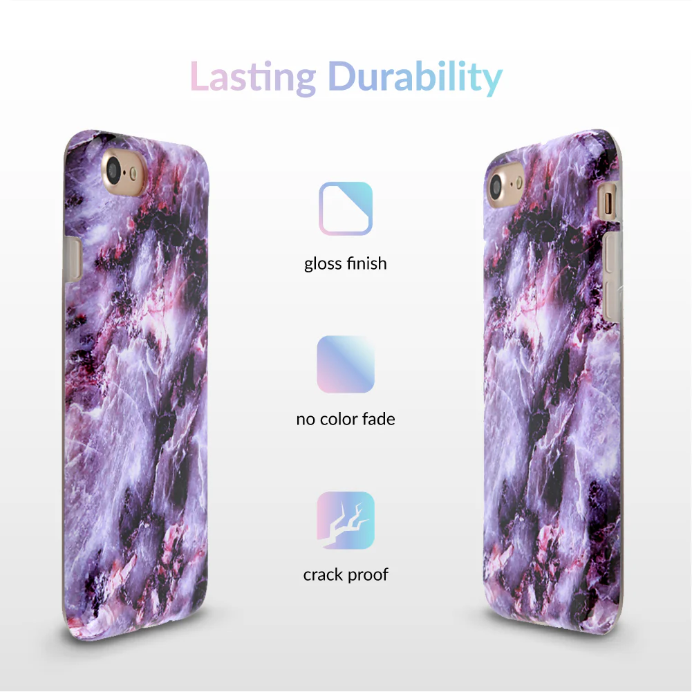 Purple Stone Marble iPhone Case - Image 5