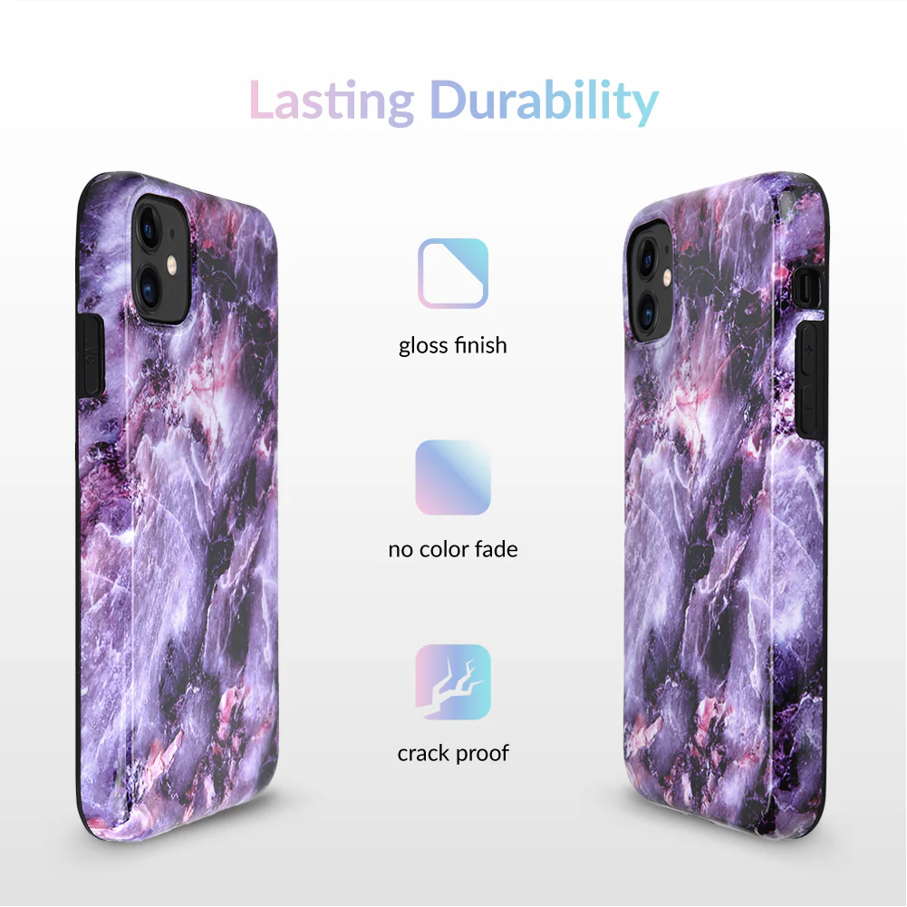 Purple Stone Marble iPhone Case - Image 61