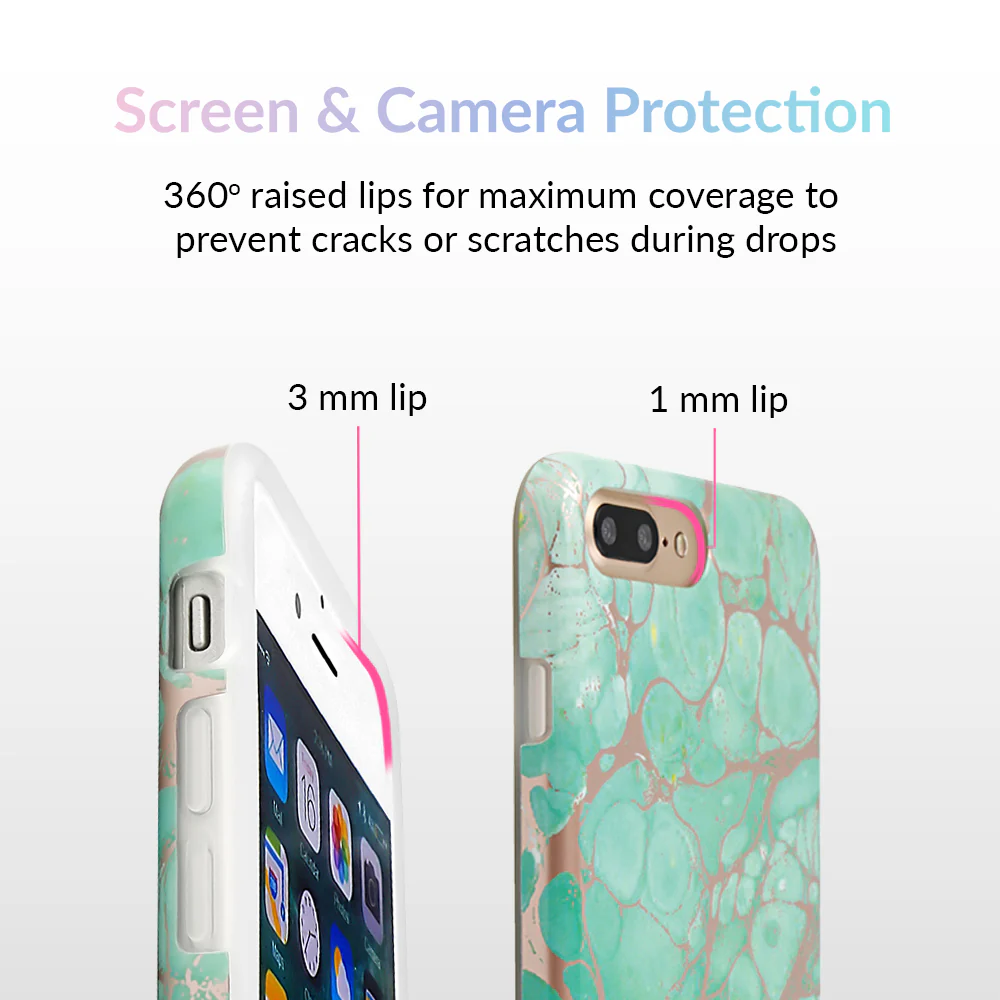 Turquoise Rose Gold Chrome iPhone Case - Image 15