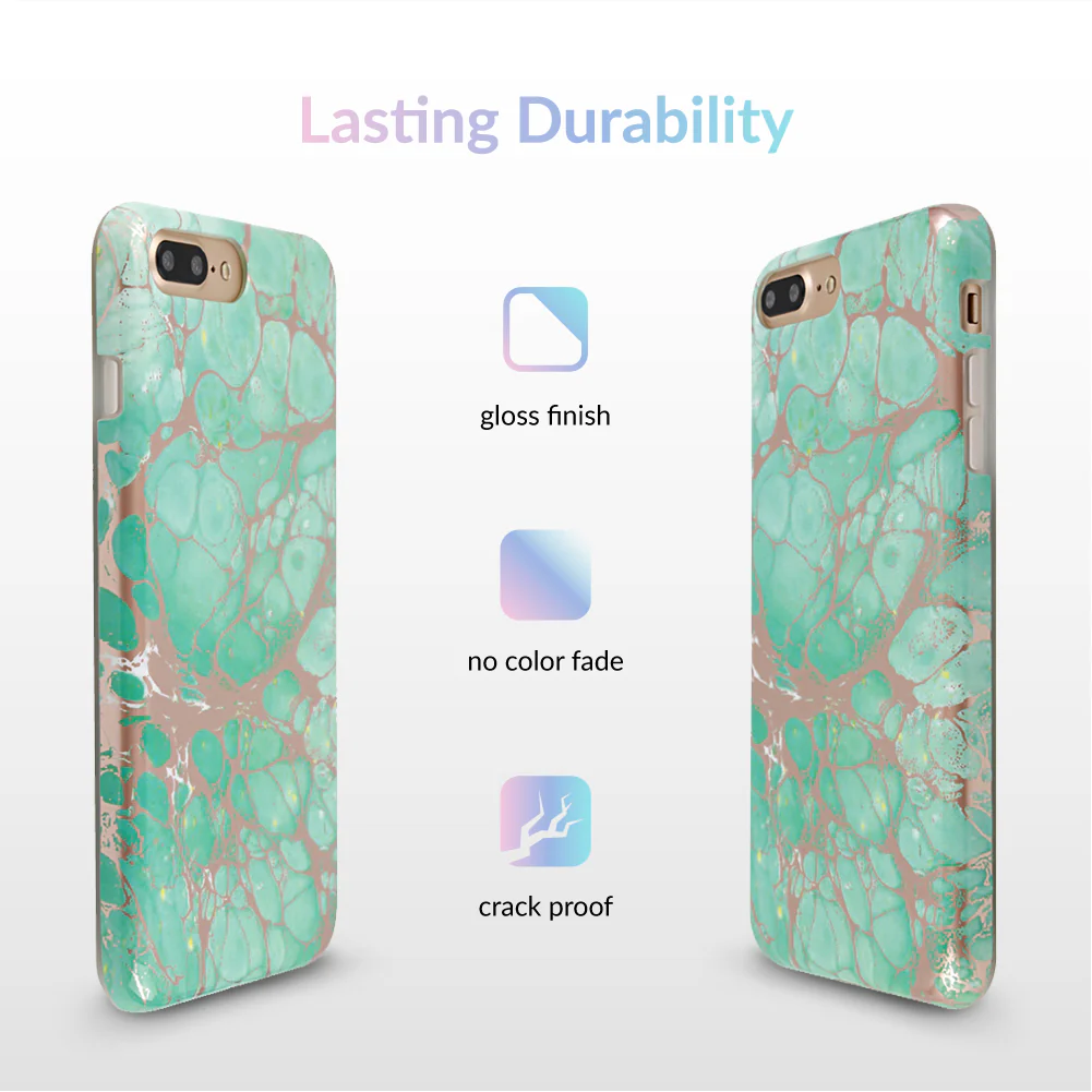 Turquoise Rose Gold Chrome iPhone Case - Image 23