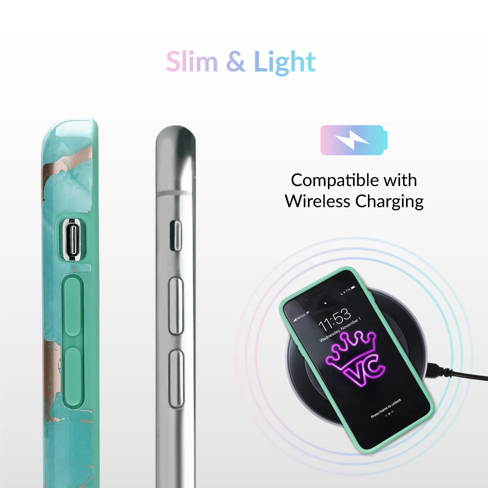 Turquoise Rose Gold Chrome iPhone Case - Image 24