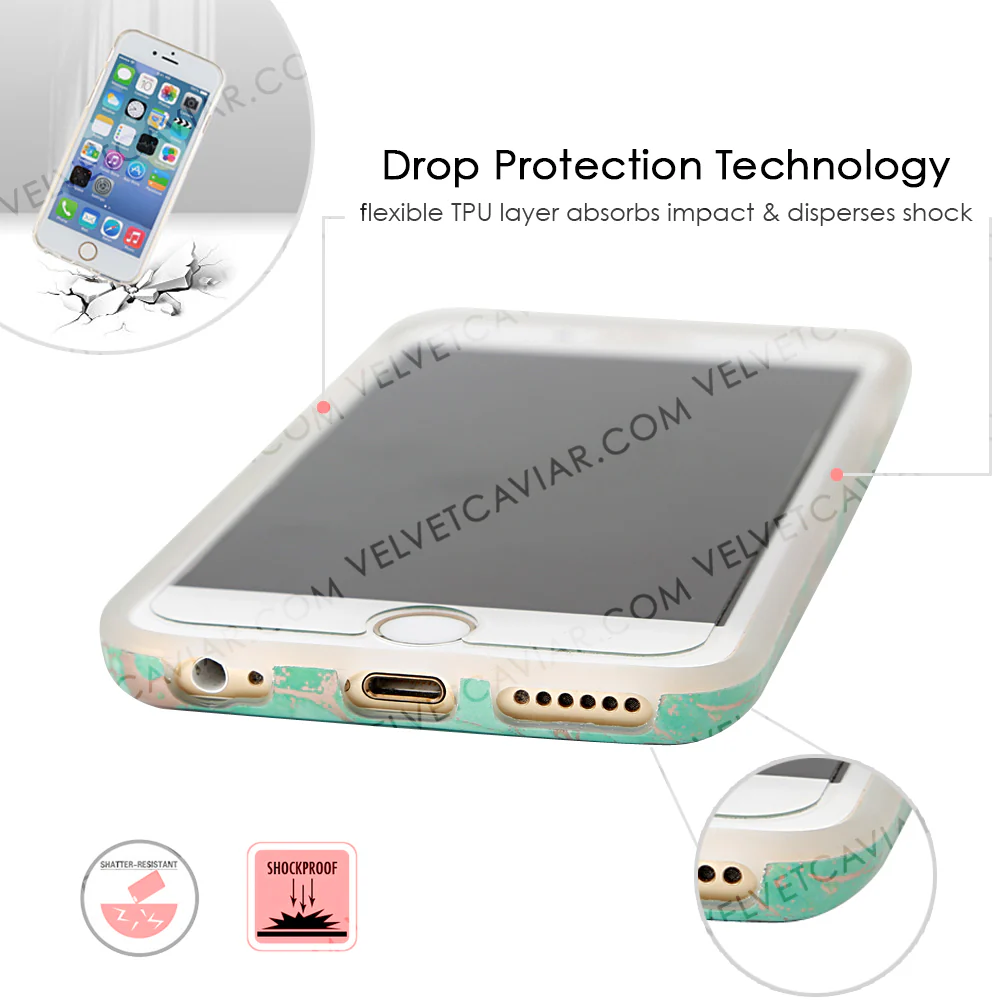 Turquoise Rose Gold Chrome iPhone Case - Image 35