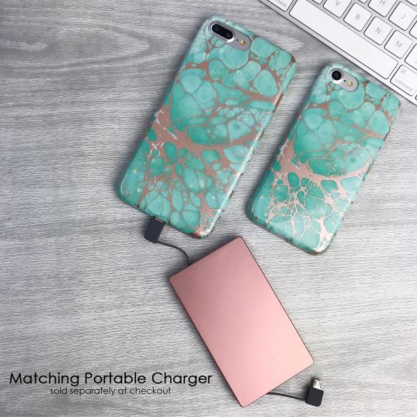 Turquoise Rose Gold Chrome iPhone Case - Image 36