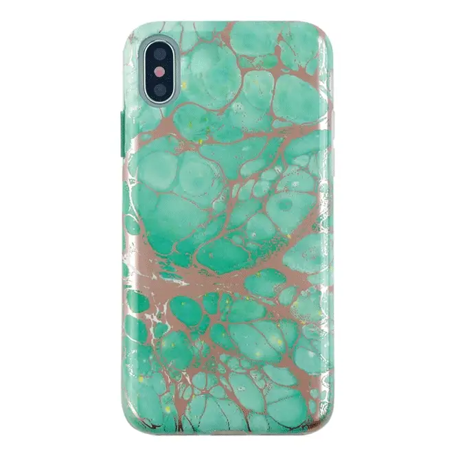 Turquoise Rose Gold Chrome iPhone Case - Image 37