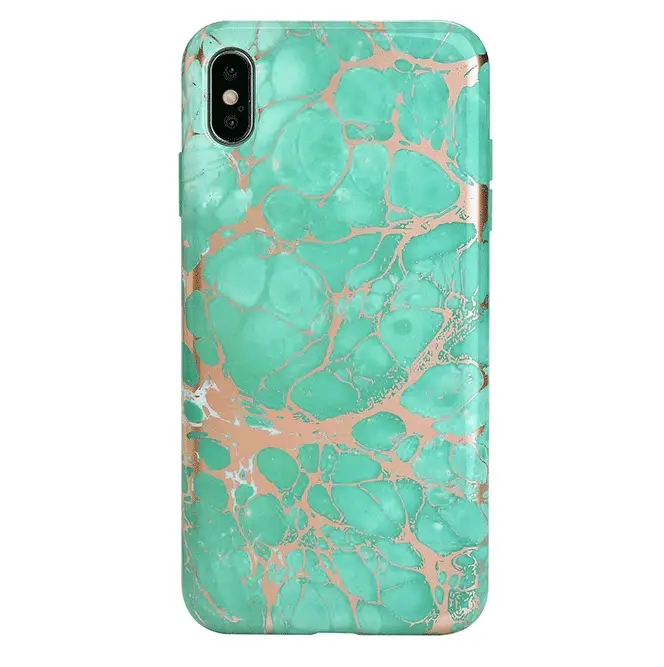 Turquoise Rose Gold Chrome iPhone Case - Image 43
