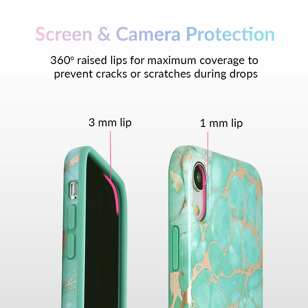Turquoise Rose Gold Chrome iPhone Case - Image 51