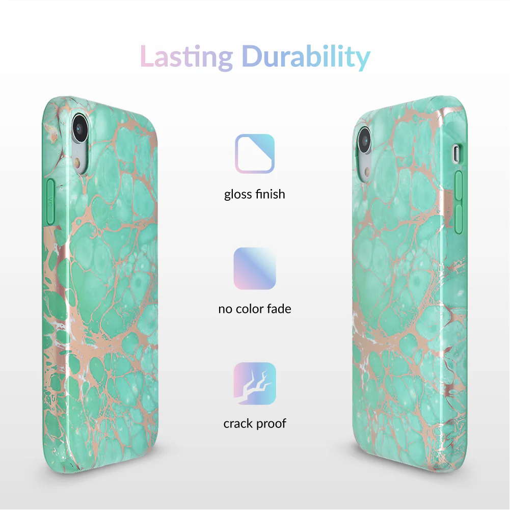 Turquoise Rose Gold Chrome iPhone Case - Image 53