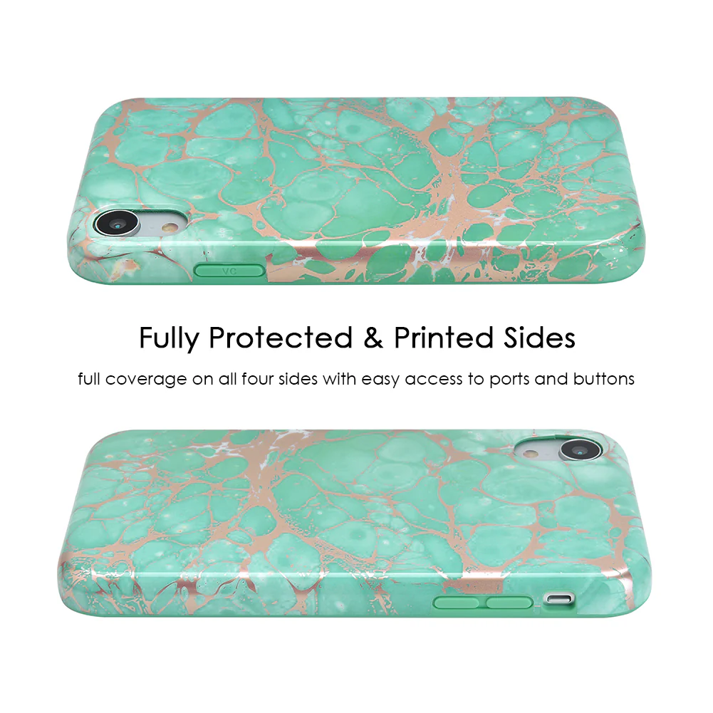 Turquoise Rose Gold Chrome iPhone Case - Image 58