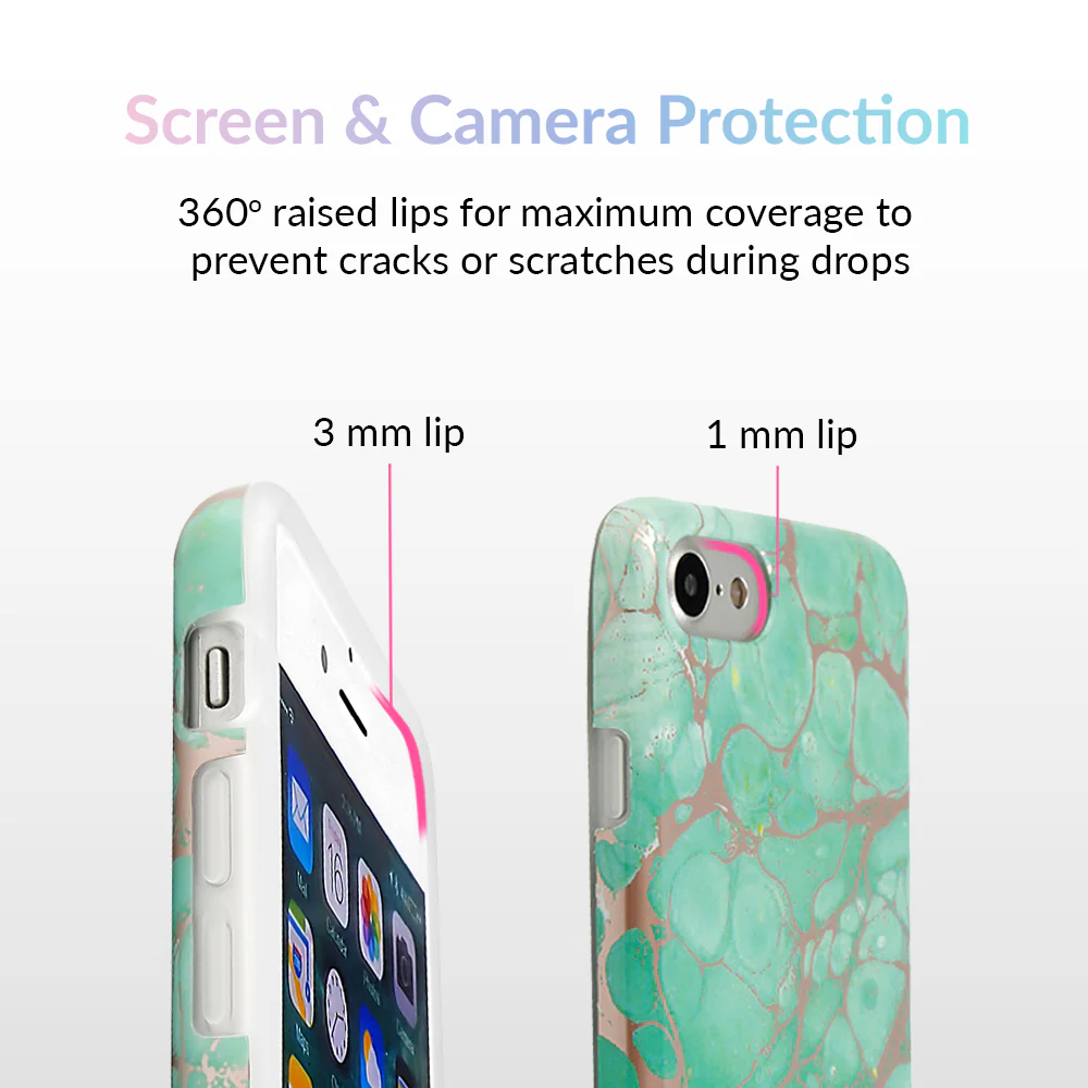 Turquoise Rose Gold Chrome iPhone Case - Image 9