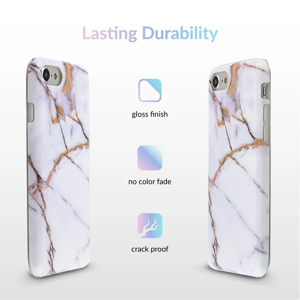 White & Gold Marble iPhone Case - Image 12