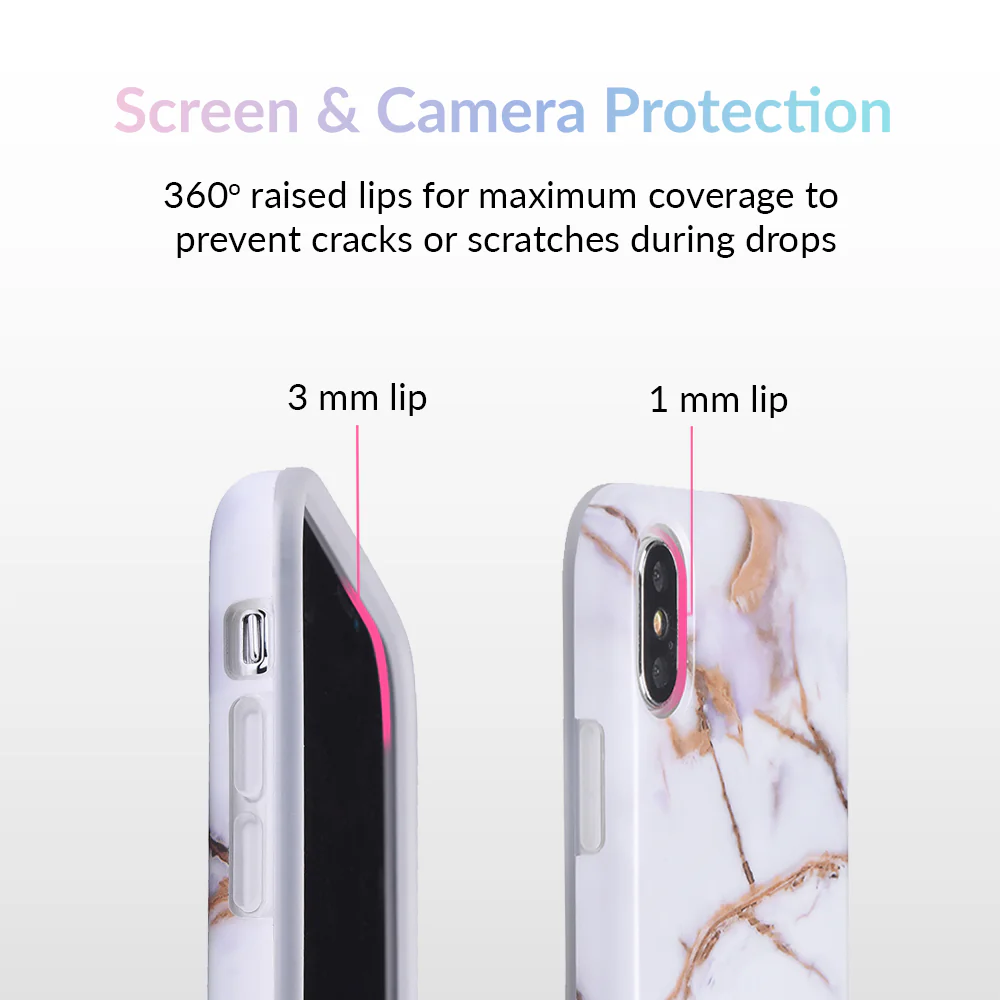 White & Gold Marble iPhone Case - Image 4